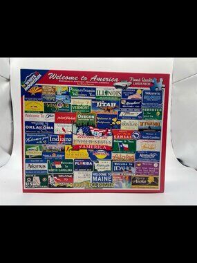 White Mountain 1000 Pc Jigsaw Puzzle Welcome to America State Signs Complete